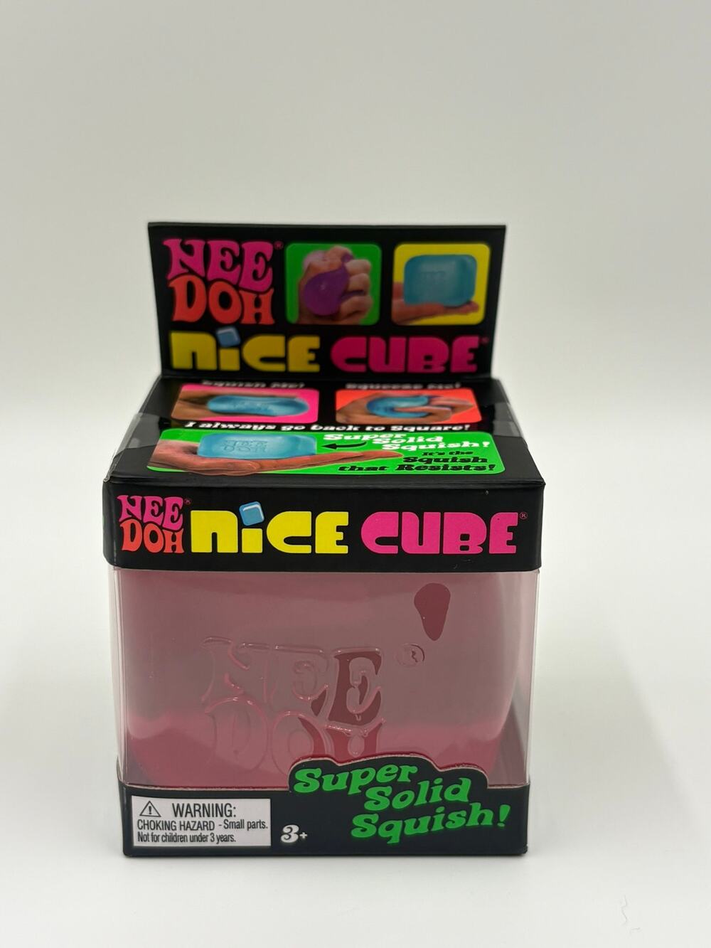 NeeDoh Nice Cube Pink Super Solid Squish Sensory Fidget Schylling NEW